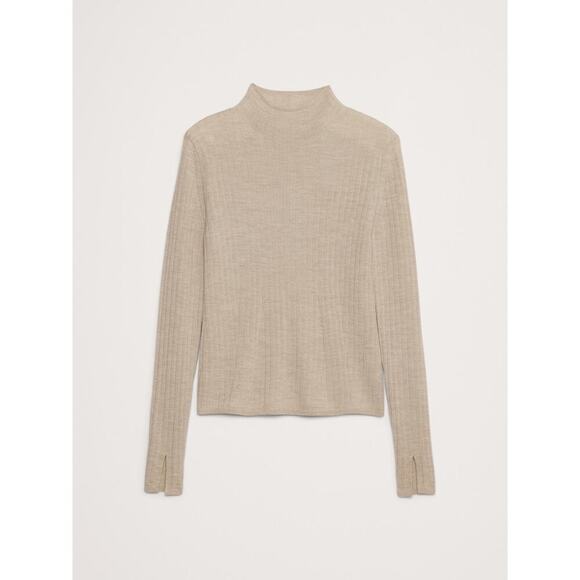 Banana Republic Ribbed Merino Movk-Neck Sweater in RED, size L, NWT! - Picture 3 of 11